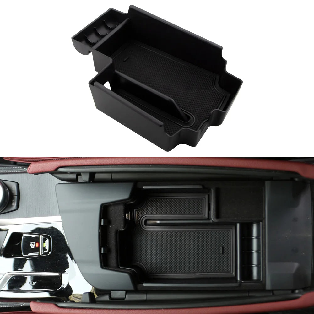 For BMW 5 Series G30 G31 2020-2023 Storage Box Car Central Armrest ABS Storage Box Organizer for BMW 5 Series Accessories