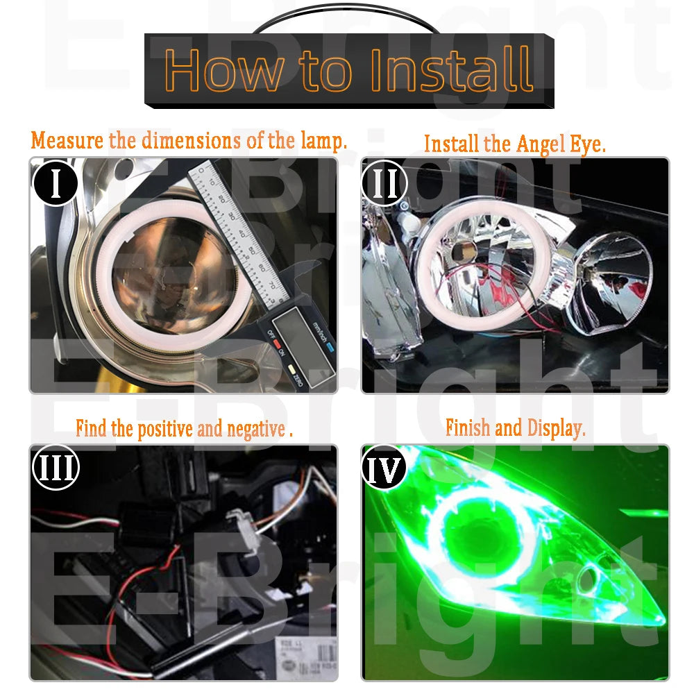 1X Angel Eyes Halo Ring COB Led Car Motorcycle Scooter Headlight Decorative Fog Width Light 12V 24V White Red Blue Green Amber