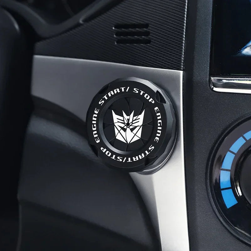 Car One-touch Start Stop Button Cover Decorative Ring Creative Knob Ignition Switch Modified Universal Printed Protective Cover