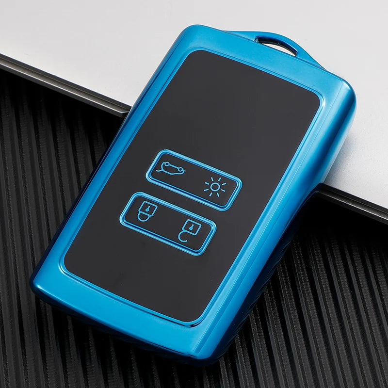 NEW TPU Car Key Case Full Cover for Renault Koleos Kadjar Megane Talisman Captur Espace Clio 2016-2019 4 Button Accessories
