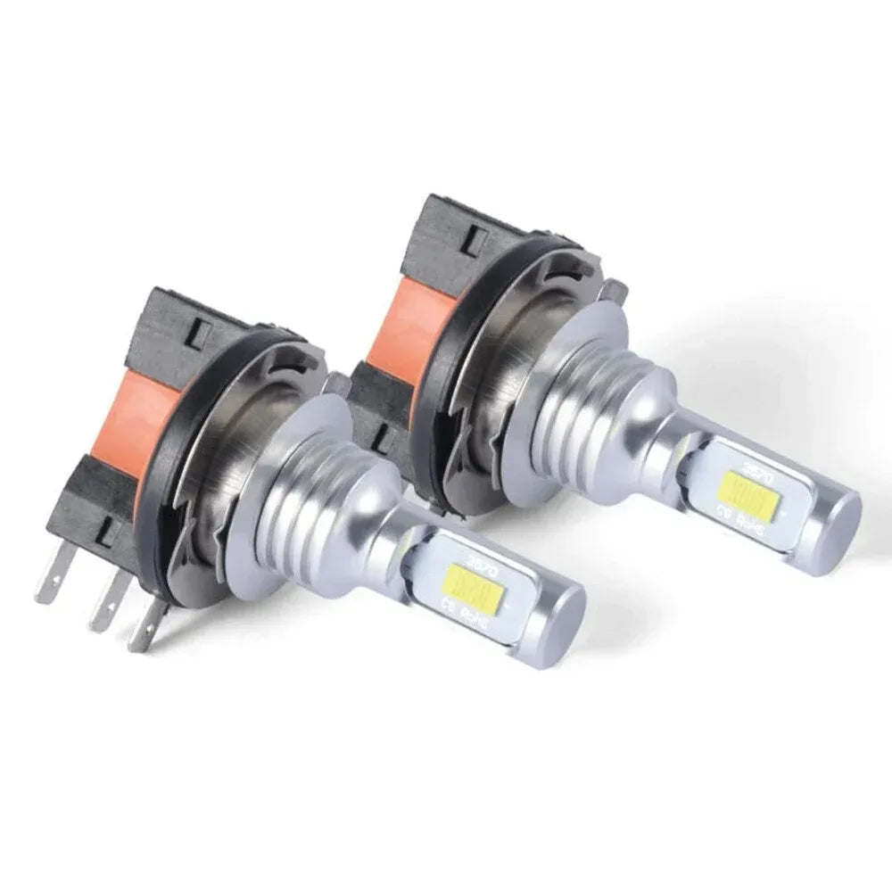 2Pcs H15 LED Bulb Headlight 3570 CSP Car Fog Light High Beam Day Driving Running Light 12V 6000K White Auto Lamp for VW Audi BMW