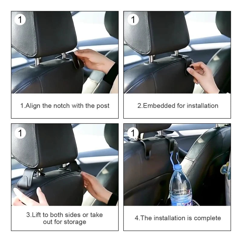 Multifunction Portable Rhinestone Car Seat Back Hook Headrest Storage Holder Hanging Bag Organizer Auto Interior Accessories
