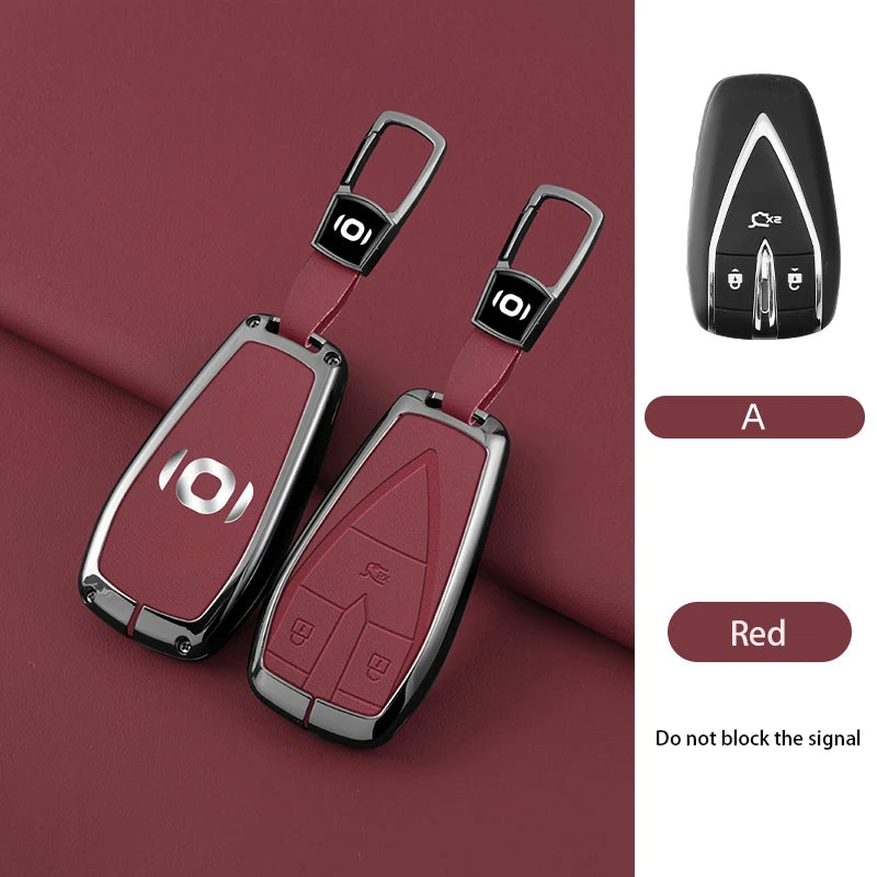 Zinc Alloy For Changan Qiyuan A05 Key Sleeve Q05 A07 Full Package A06 Shell E07 Buckle Simple Alcantara Auto Interior Accessorie