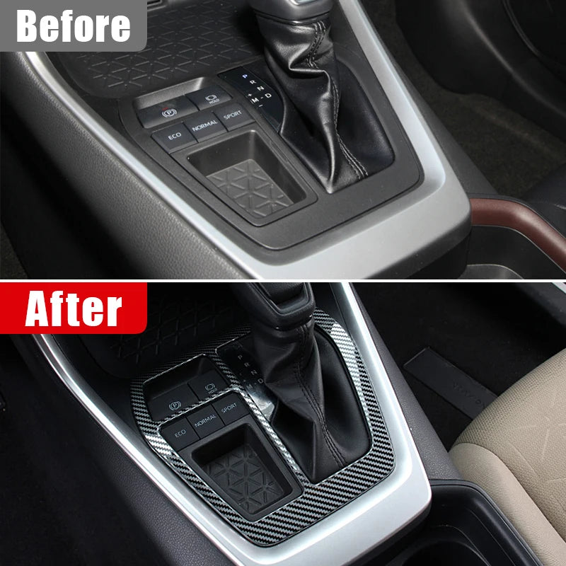 Stainless Gear Shift Panel Frame Knob Cover Frame Trim Sticker For Toyota RAV4 XA50 2019 2020 2021 2022 2023 2024 RAV 4 Hybrid