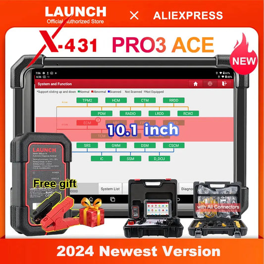 LAUNCH X431 PRO3 ACE Car Diagnostic Tool Key Programming ADAS Topology Map CAN FD Full System OBD2 Scanner