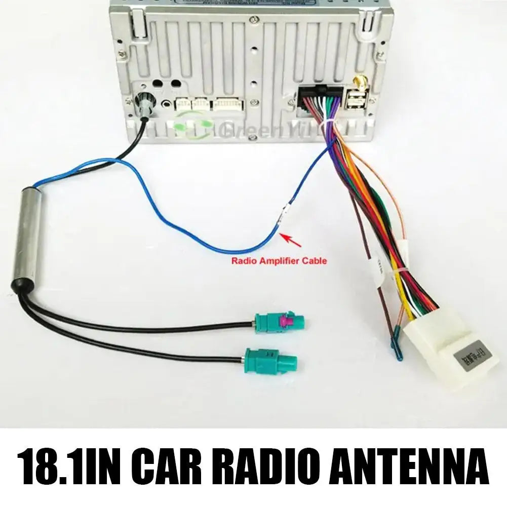 Car Special Radio Antenna AM/FM Audio Radio Signal Amplifier Dual Fakra RF Radio Antenna Aerial Adapter For AUDI 18.1'