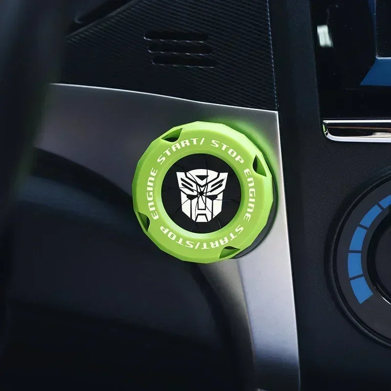 Car One-touch Start Stop Button Cover Decorative Ring Creative Knob Ignition Switch Modified Universal Printed Protective Cover