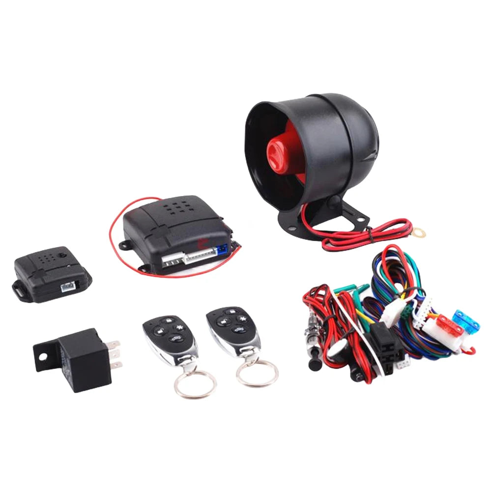 Universal Car Auto Burglar Alarm Protection with Siren and Wiring Harness Vehicle Security System Programmable Anti-Theft System