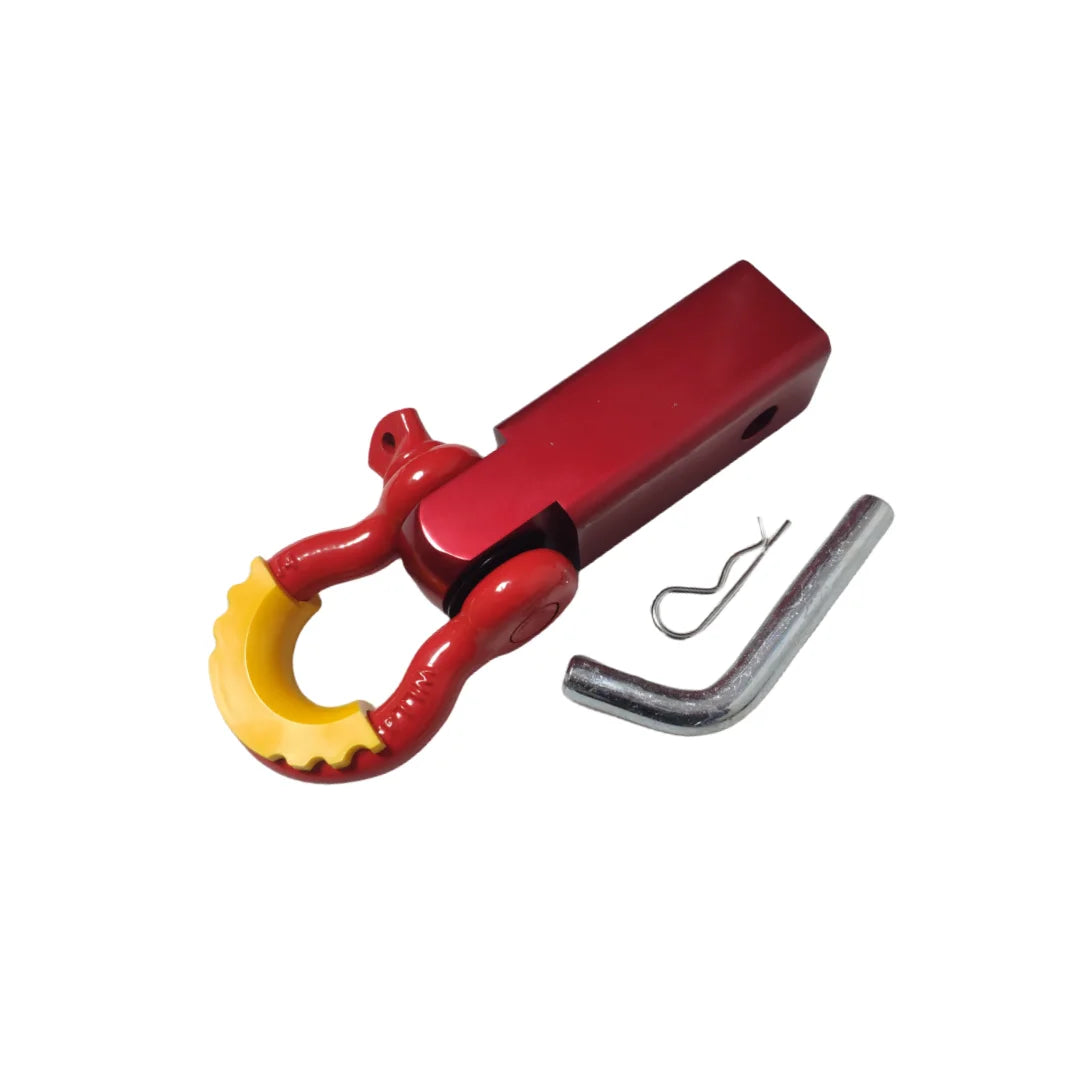 18000 Lbs 2 inch Shackle   Receiver trailer hitch hook receiver with 3/4  D Ring shackle and rubber isolator