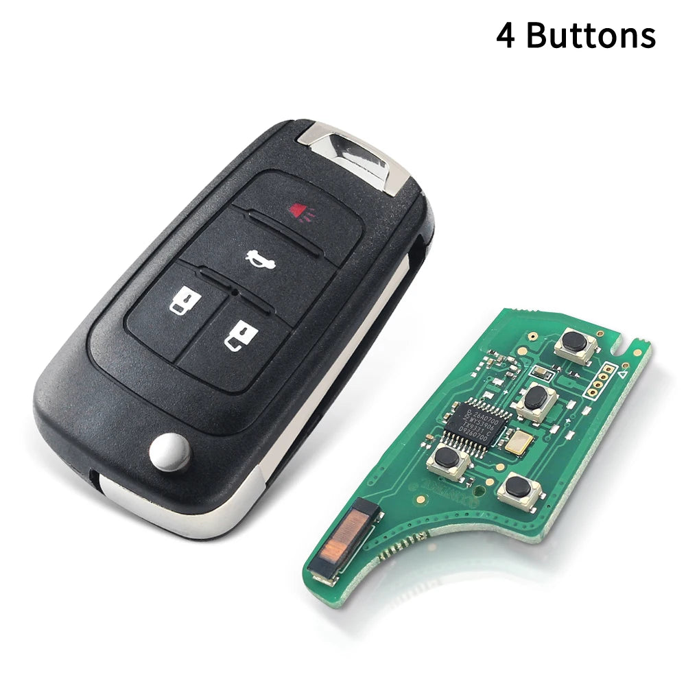 KEYYOU 2/3/4 Buttons Flip Folding Remote Car Key Fob For Chevrolet Cruze Malibu Aveo Spark Sail orlando Key 433MHz ID46 Chip