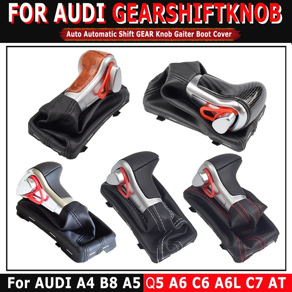 For Audi A4 B8 2009-up/A5 2008-up/Q5 2009-2015/A6 C6 2006-2011/A6L C7 2012-2018 car Leather GEAR Shift Knob shift knobs