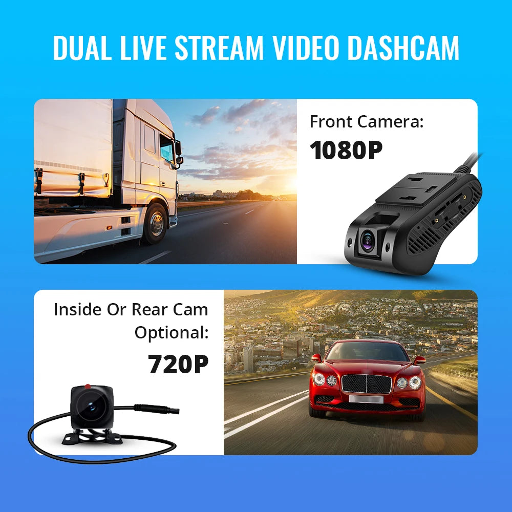 JIMIMAX 4G Dash Cam Front and Rear JC400-A WIFI Hotspot DVR Camera Live Stream GPS Tracking Vehicle APP Dual Auto Video Recorder