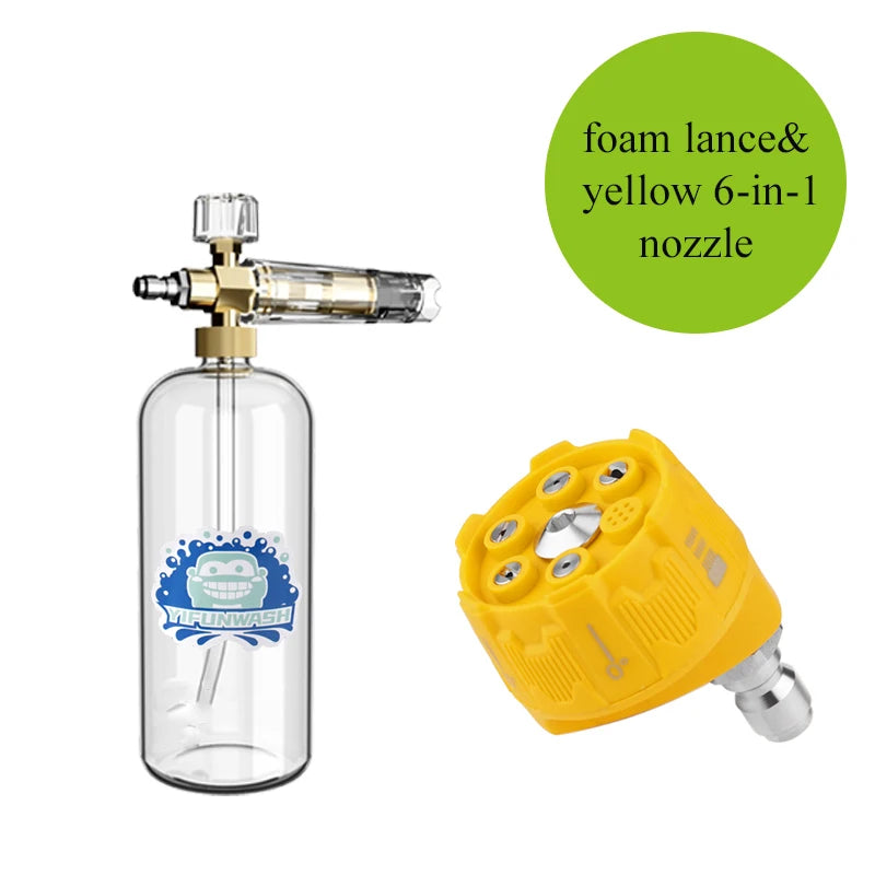 Car Wash Accessories Snow Foam Lance With 1/4 Quick Connection High Pressure Washer Adjustable Spray Nozzle Full transparency
