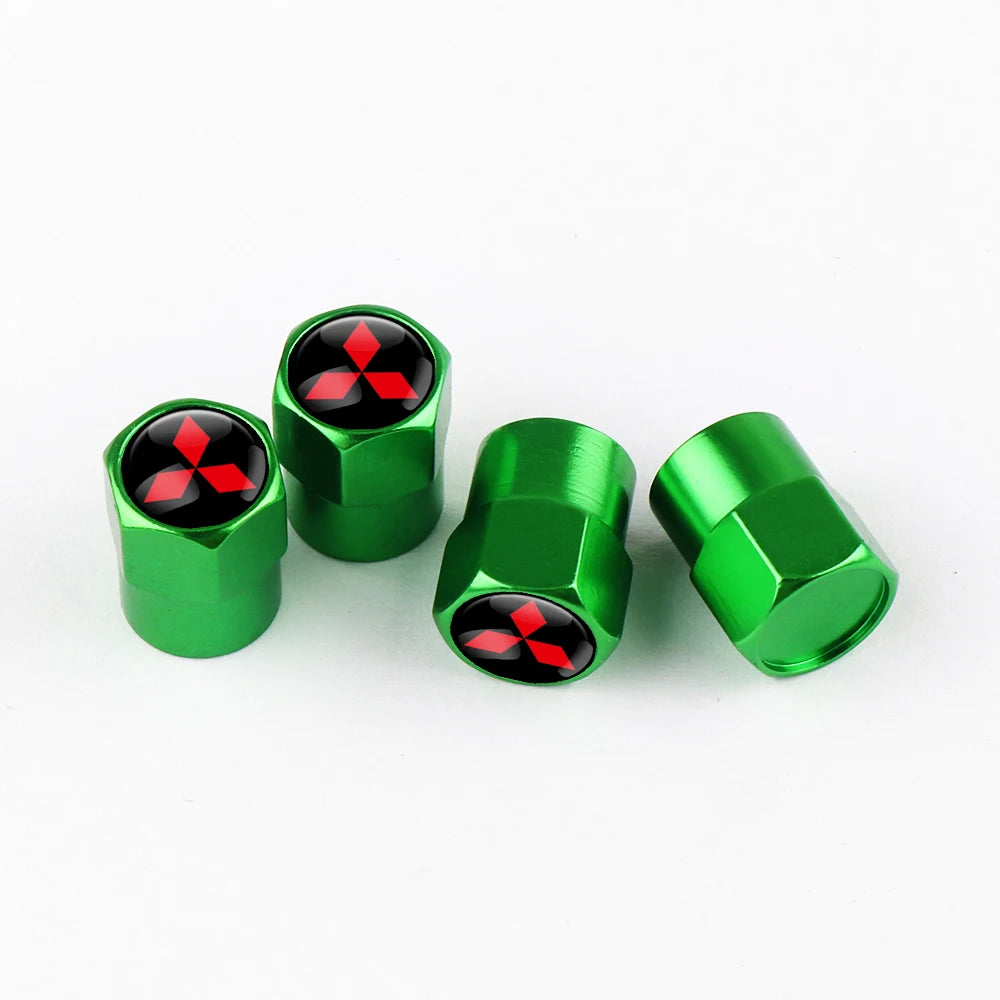 Car Styling 3D metal 4PCS Wheel Tire Valve Stem Caps Cover Accessories for MITSUBISHI Ralliart Competition Outlander ASX AIRTREK