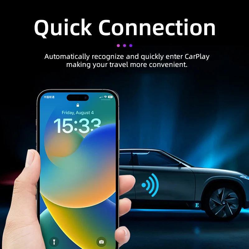 TIMEKNOW New Wireless CarPlay Android Auto Wireless Adatper Smart Mini Box Plug and Play BT WiFi Fast Connect