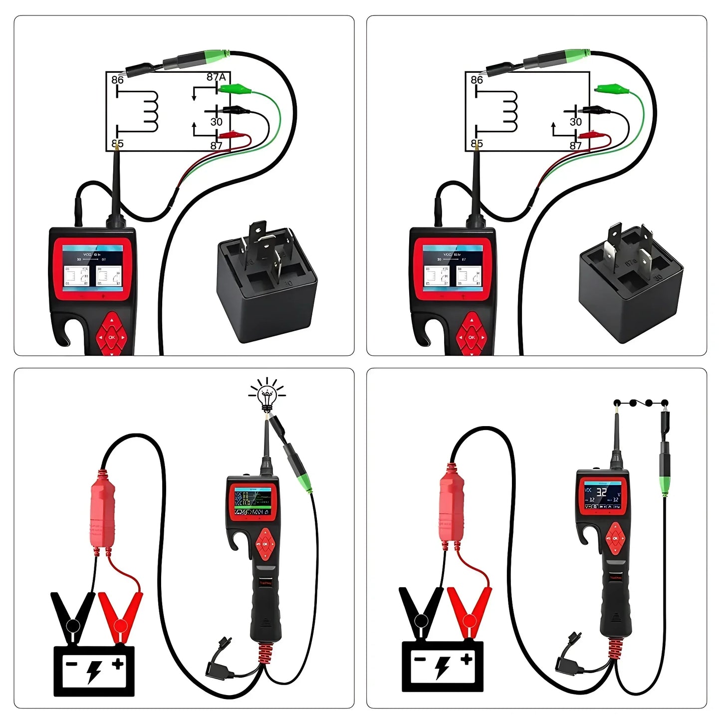 JDiag Topdiag P200 Car Electrical Circuit Analyzer Power Probe Kit Oscilloscope Injector Tester Digital Diagnostic Tool