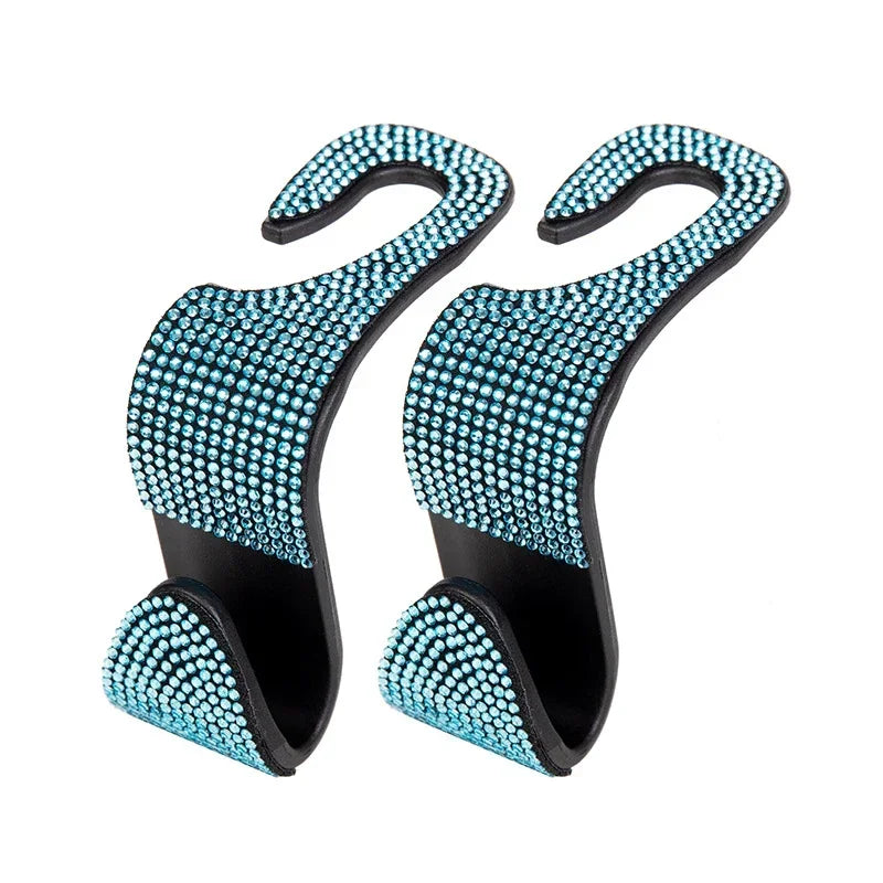 Multifunction Portable Rhinestone Car Seat Back Hook Headrest Storage Holder Hanging Bag Organizer Auto Interior Accessories