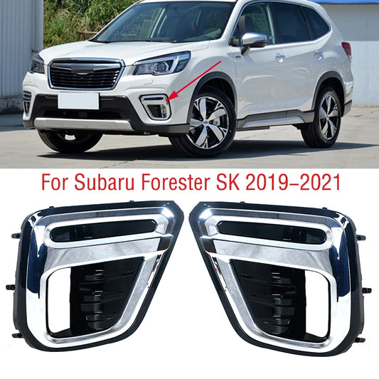 For Subaru Forester SK 2019 2020 2021 Car Front Bumper Fog Light Lamp Frame Cover Foglight Foglamp Trim Cap Hood Lid Bezel