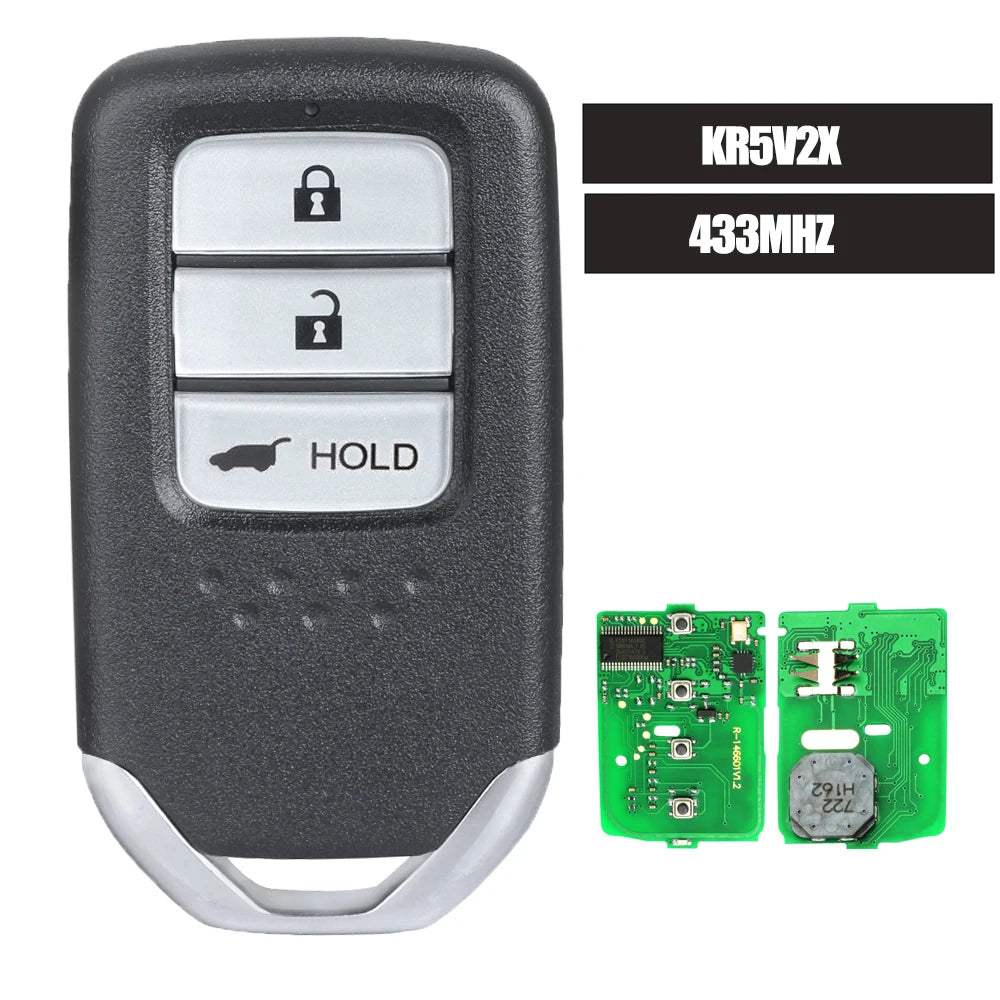 KEYECU KR5V2X 433MHz ID47 Original Chip Promixity Car Remote Control Key For Honda Fit City Greiz Jazz XRV Venzel HRV CRV