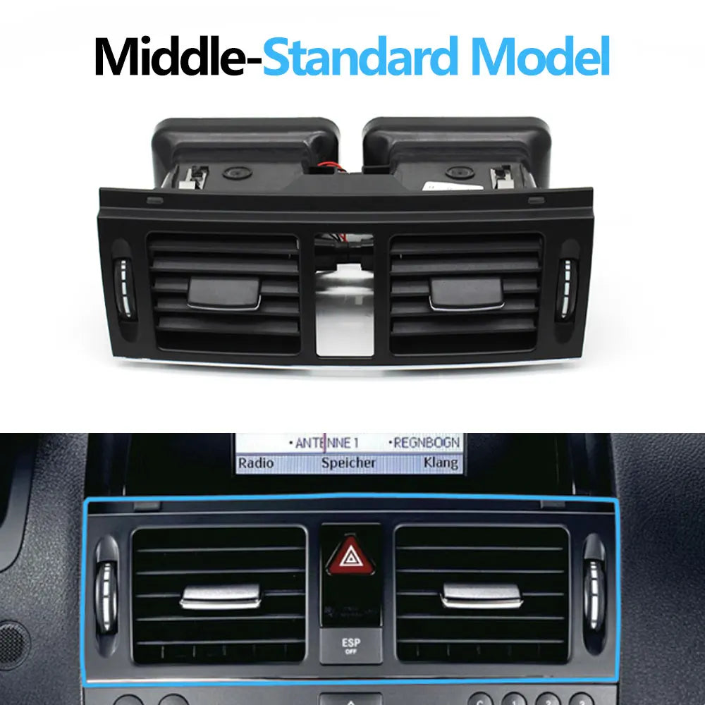 LHD RHD W204 Console Air Conditioner AC Vent Grille Assembly For Mercedes Benz C Class C180 C200 220 230 260 C300 350 2007-2011