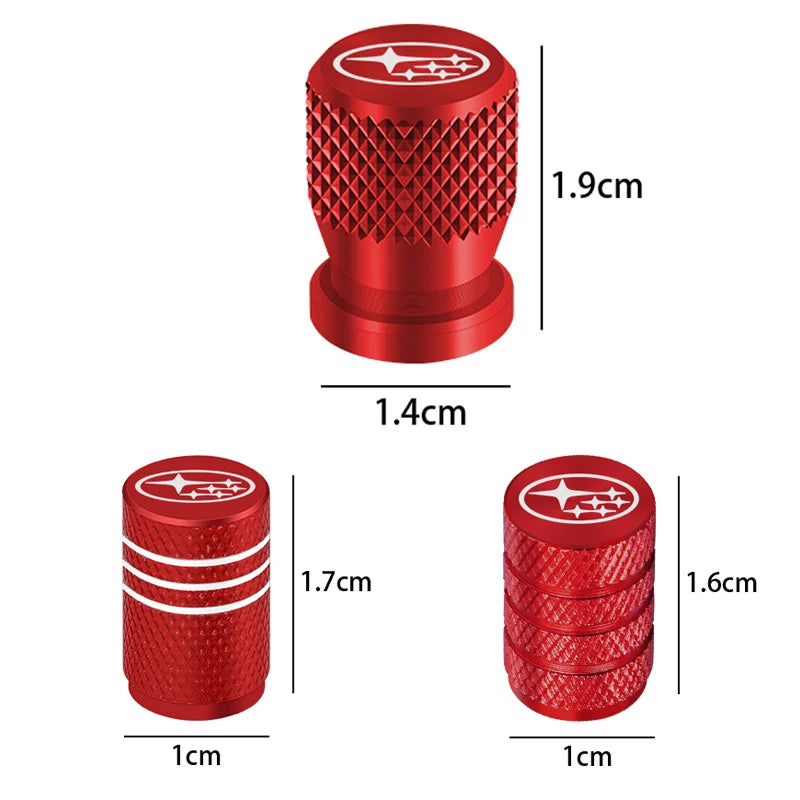4pcs Metal Car Tire Valve Cap Car Tyre Air Stems Cover For SUBARU Forester Impreza Legacy Outback WRX STI BRZ XV Car Accessories