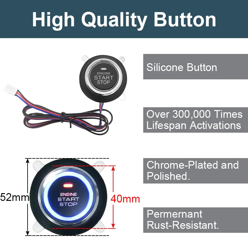 Sinovcle Car Alarm Remote Control PKE Car Keyless Entry Engine Start Alarm System Push Button Remote Starter Stop Auto