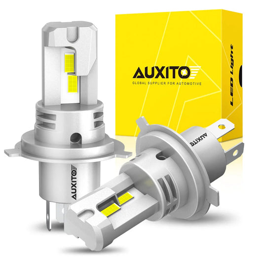 AUXITO 2Pcs 9003 H4 LED Headlights High and Low Beam Canbus Fanless Design Head Light for Car Motorcycle 12V Super Bright
