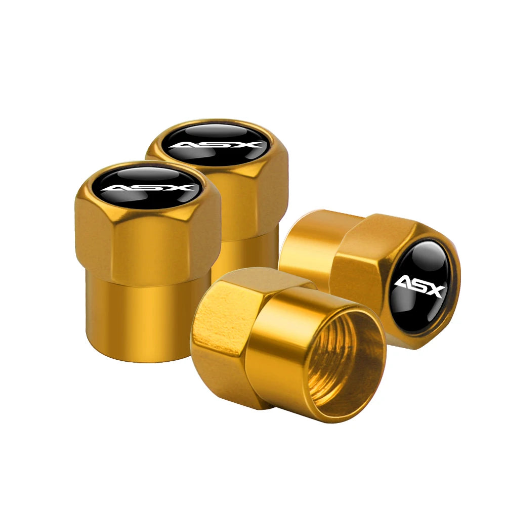 Car Styling 3D metal 4PCS Wheel Tire Valve Stem Caps Cover Accessories for MITSUBISHI Ralliart Competition Outlander ASX AIRTREK