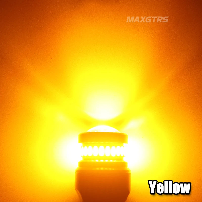2x BA15S P21W LED Bulbs S25 1156 7440 W21W T20 4014 3030 Chip Projector Lens for Reverse Brake Tail Turn Signal Lights Canbus