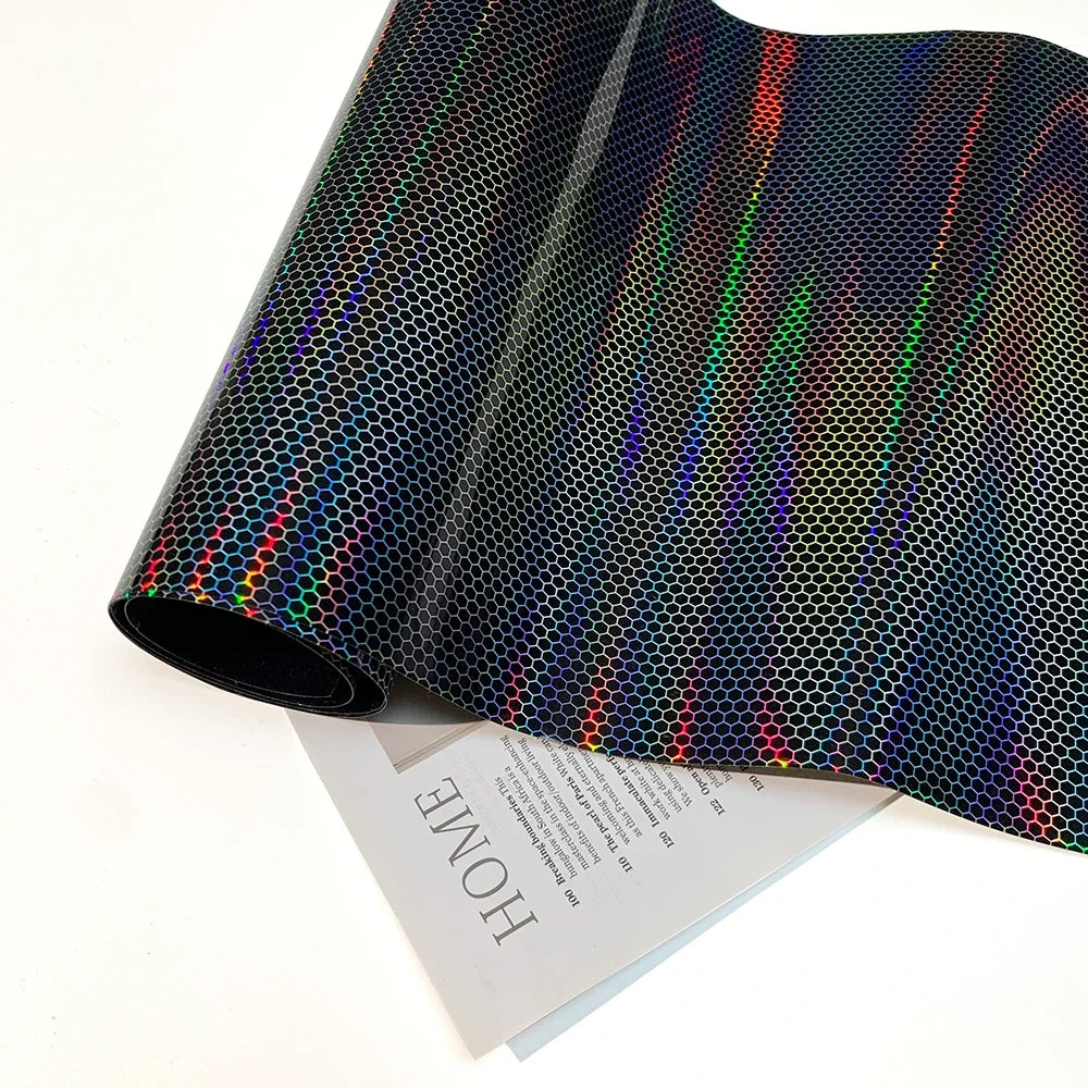 Car Laser Honeycomb Headlights Taillight Lamp Vinyl Wrap Automobile Headlight Tint Waterproof Film Fog Light Taillight Stickers