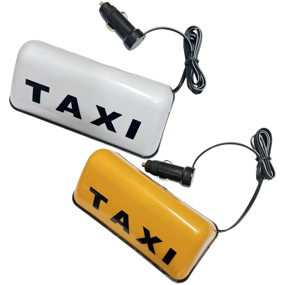 12V Fashion Taxi Sign Light with Adhesive Base Taxi Top Light 3W Roof Taxi Sign White/Yellow Taxi Dome Light Super Bright