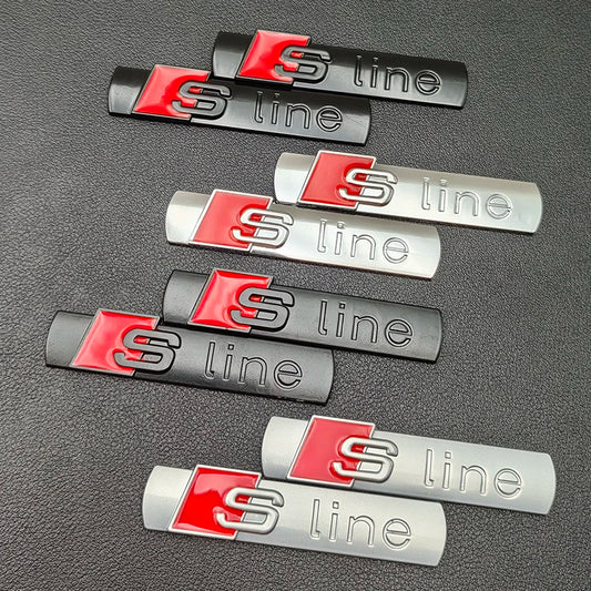 2pcs 3D Metal Sline Logo S LINE Emblem Car Fender Badge Sticker For Audi A1 A2 A3 A4 A5 A6 A7 Q2 Q3 Q5 Q7 SQ5 RS5 TT Accessories