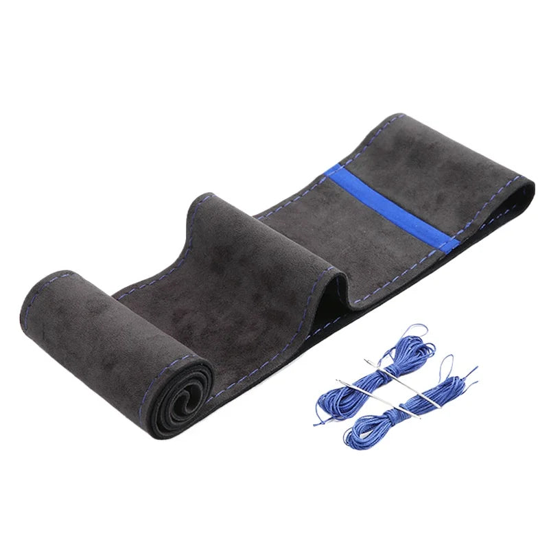 DIY Suede Hand-Stitched With Thread Needle Car Steering Wheel Cover For Ford Focus 2 3 4 5 Mondeo MK2 MK3 MK4 MK7 Fiesta Fusion