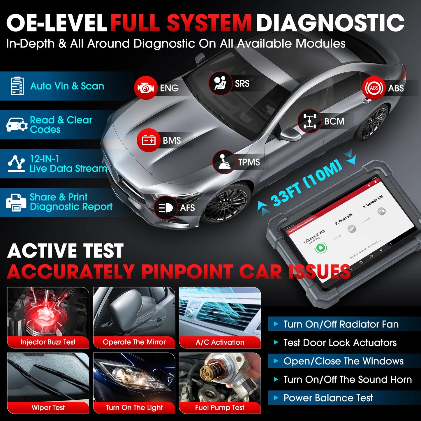 LAUNCH X431 PRO3 ACE Car Diagnostic Tool Key Programming ADAS Topology Map CAN FD Full System OBD2 Scanner