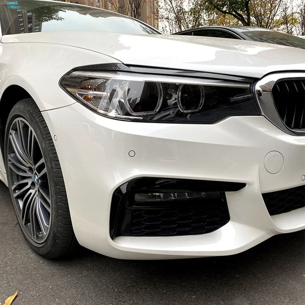2Pcs Car Front Headlights Eyelid Eyebrows Trims For BMW 5 Series G30 G31 G38 F90 M5 525I 530I 540I 2017-2021 Car Accessories