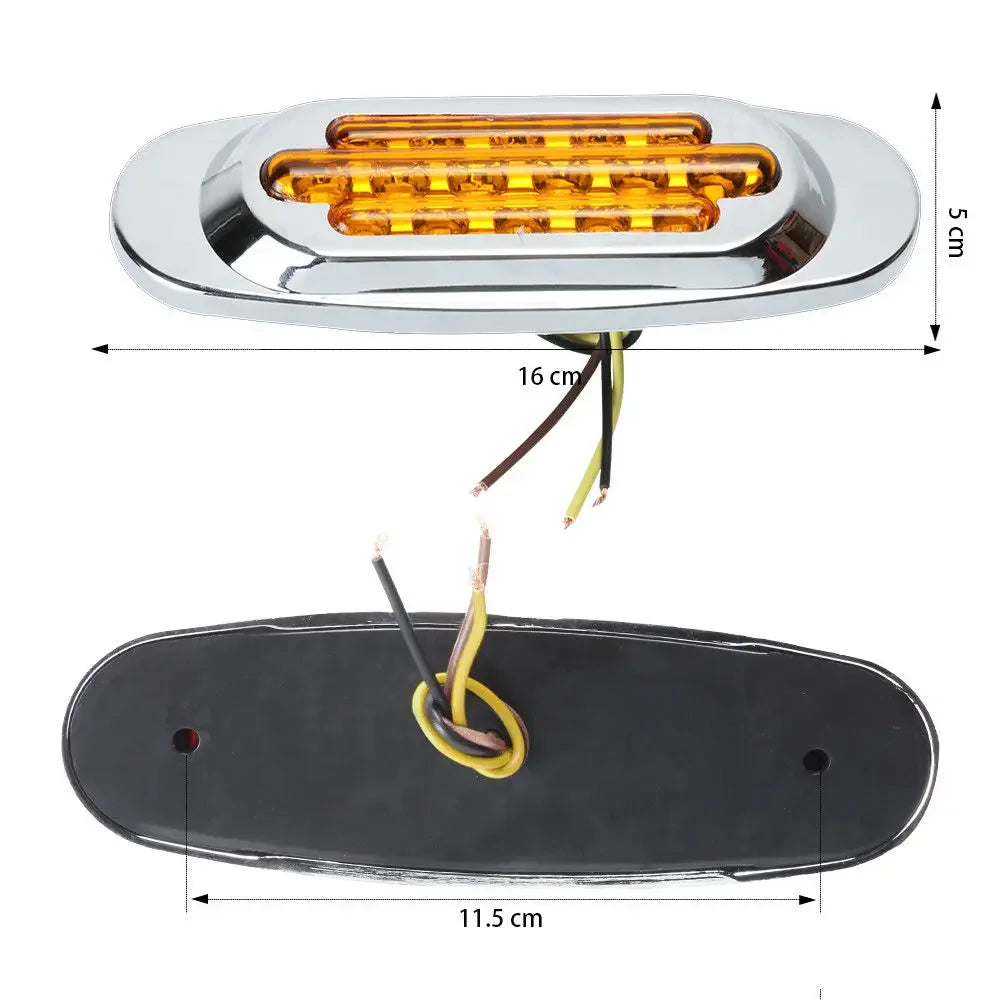 20PCS Red Amber Car Light LED Marker Side Lights Truck Side Marker Lamp Trailer Lighting 16LED Car Indicator Clearance Lights