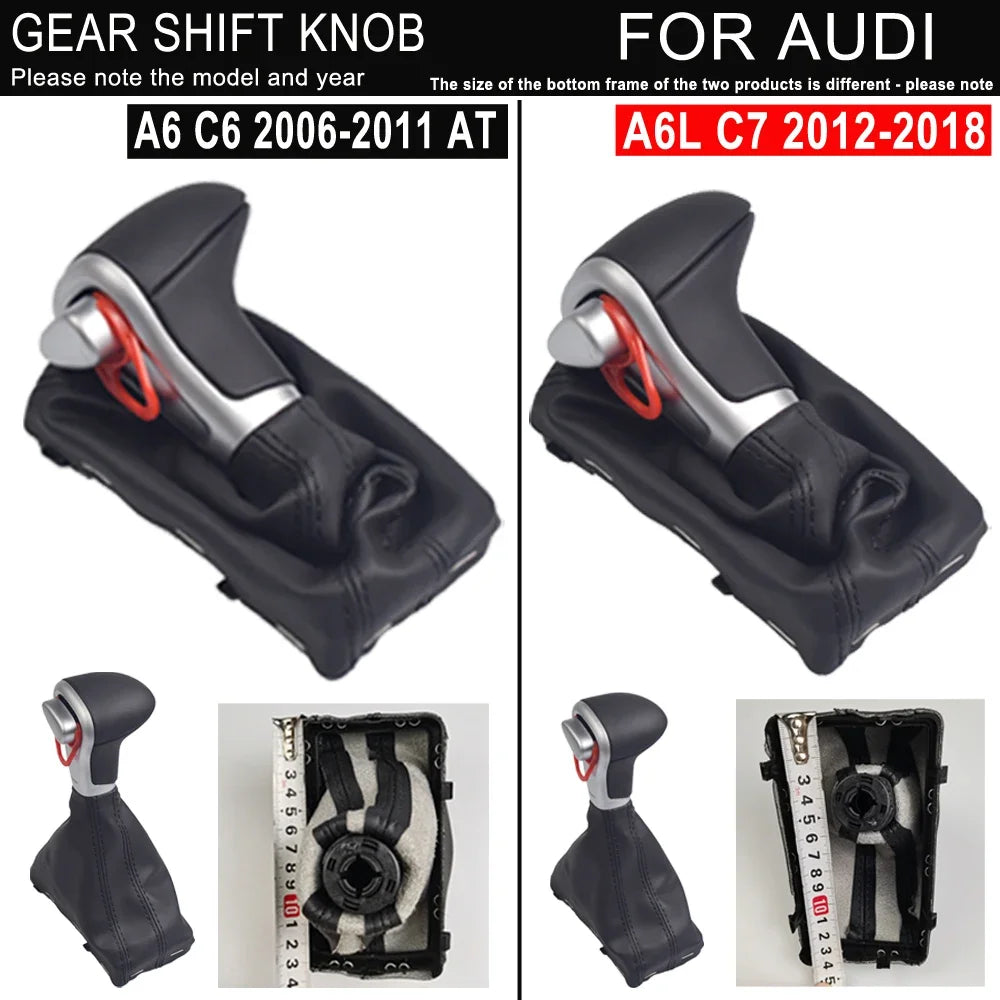 For Audi A4 B8 2009-up/A5 2008-up/Q5 2009-2015/A6 C6 2006-2011/A6L C7 2012-2018 car Leather GEAR Shift Knob shift knobs