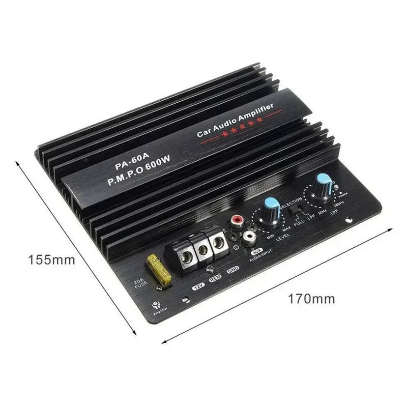 12V 600W Car Audio Amplifier Powerful Bass Subwoofer Amplifier Board Player Automotive Amplifier Module