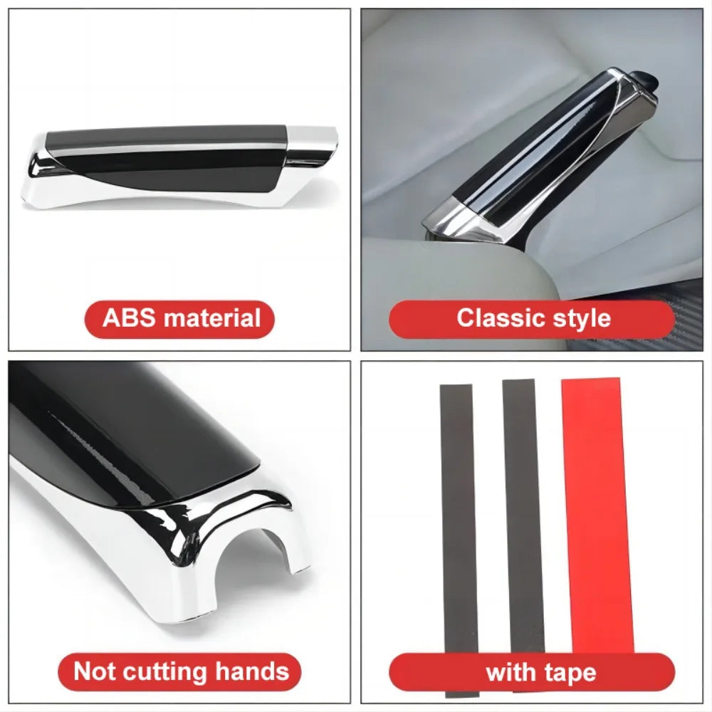 Car Handbrake Grip Protective Cover Fashion ABS Plastic Adhesive Style Durable Handbrake Decorative Cover Auto Accessories