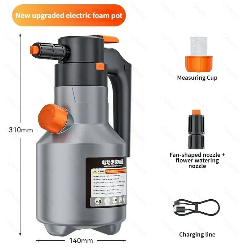 CENRR 2L Electric Foam Sprayer Professional Motorized  Foam Gun Handheld Car Wash Sprayer for Car Snow Cannon Car Accessories