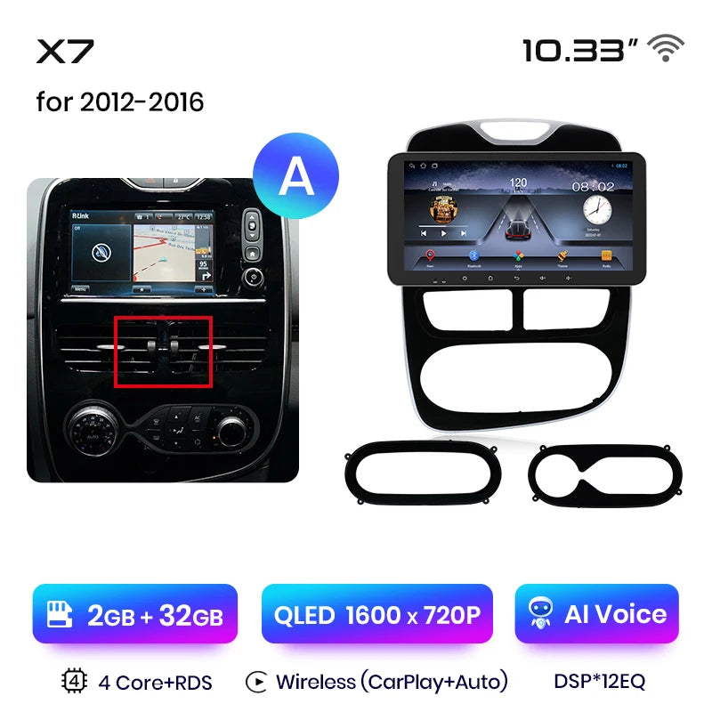 Junsun X7 MAX 13.1“ 2K AI Voice Wireless CarPlay Android Auto Car Radio For Renault Clio 4 ZOE 2012-2019 Multimedia autoradio