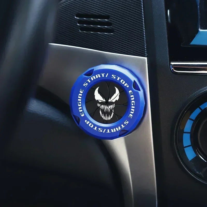 Car One-touch Start Stop Button Cover Decorative Ring Creative Knob Ignition Switch Modified Universal Printed Protective Cover