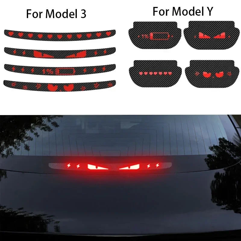Taillight Sticker for Tesla Model 3 Y High Mounted Brake Light Projection Board Decoration Sticker Car Exterior Decoration 2023