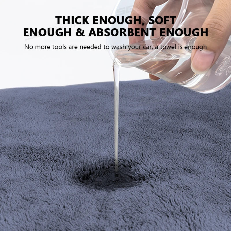 SEAMETAL 160X60CM Microfiber Car Wash Towel Thicken Towels Car Double-Sided Soft Cloth Auto Detailing Care Washing Drying Rags