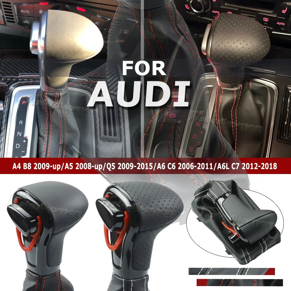 For Audi A4 B8 2009-up/A5 2008-up/Q5 2009-2015/A6 C6 2006-2011/A6L C7 2012-2018 car Leather GEAR Shift Knob shift knobs