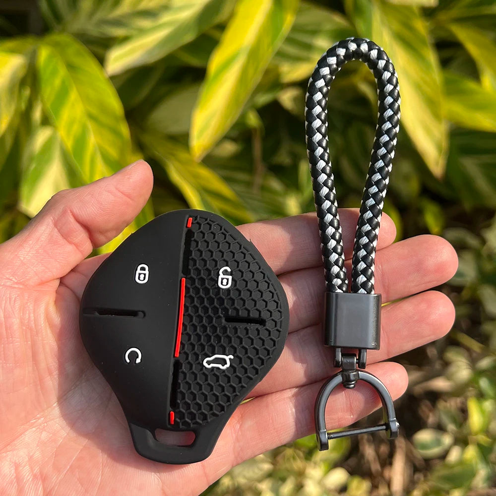 Silicone Car Key Cover Keychain Bag Set for Chery Jetour Dashing X-1 Plus DTC IDM 2022 2024 Remote Case Holder Shell Accessories