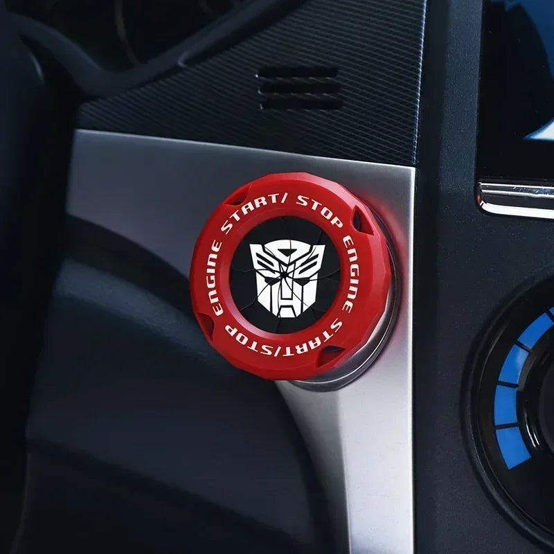 Car One-touch Start Stop Button Cover Decorative Ring Creative Knob Ignition Switch Modified Universal Printed Protective Cover