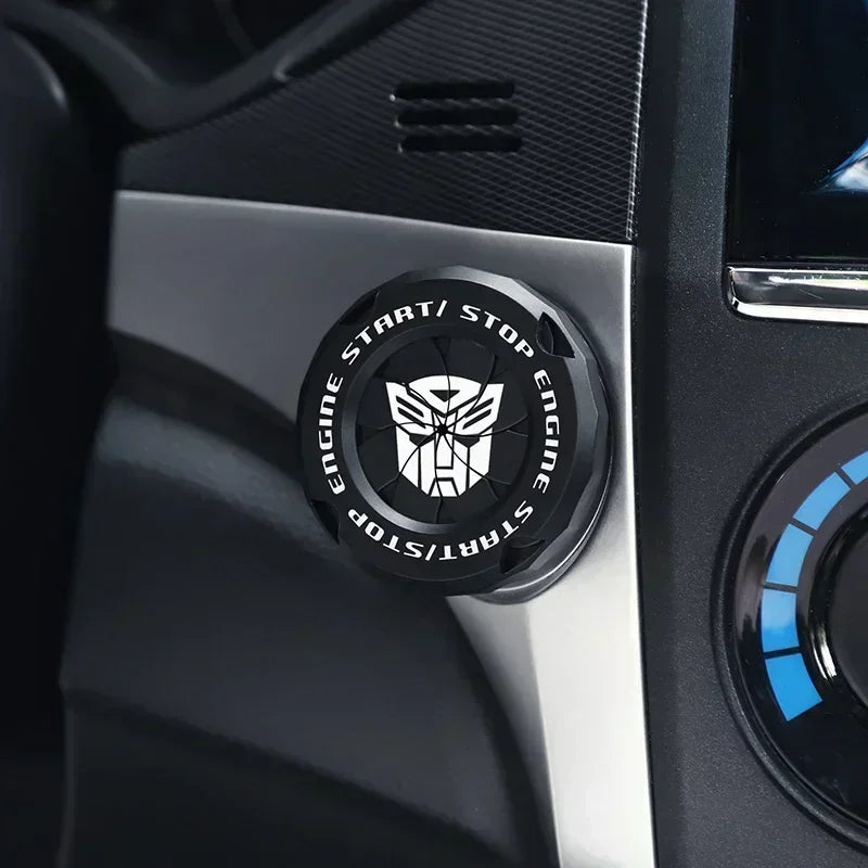 Car One-touch Start Stop Button Cover Decorative Ring Creative Knob Ignition Switch Modified Universal Printed Protective Cover