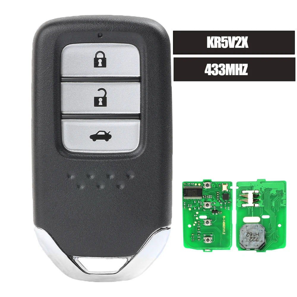 KEYECU KR5V2X 433MHz ID47 Original Chip Promixity Car Remote Control Key For Honda Fit City Greiz Jazz XRV Venzel HRV CRV