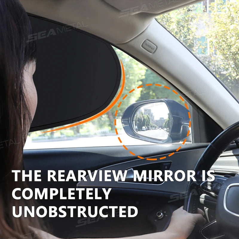 SEAMETAL Electrostatic Sun Visor for Car Side Window 4-Layer Sun Shade Curtains Anti-Glare UV-Blocker Auto Sun Protection Cover